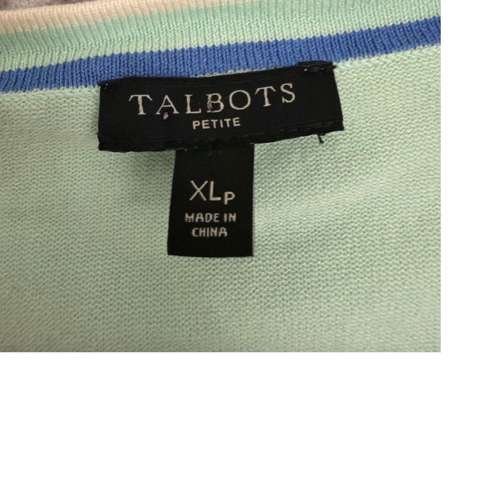 Talbots Charming Cardigan Button Front Mint Green Sweater Size XL - Picture 3 of 4